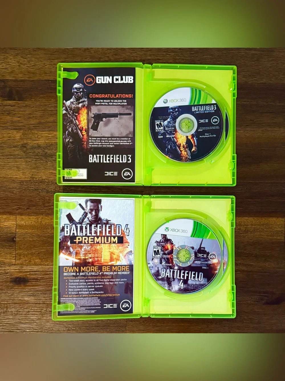 2 GAMES - Battlefield 3 and 4 Limited Bonus DLC RARE XBOX 360 CIB DEAL